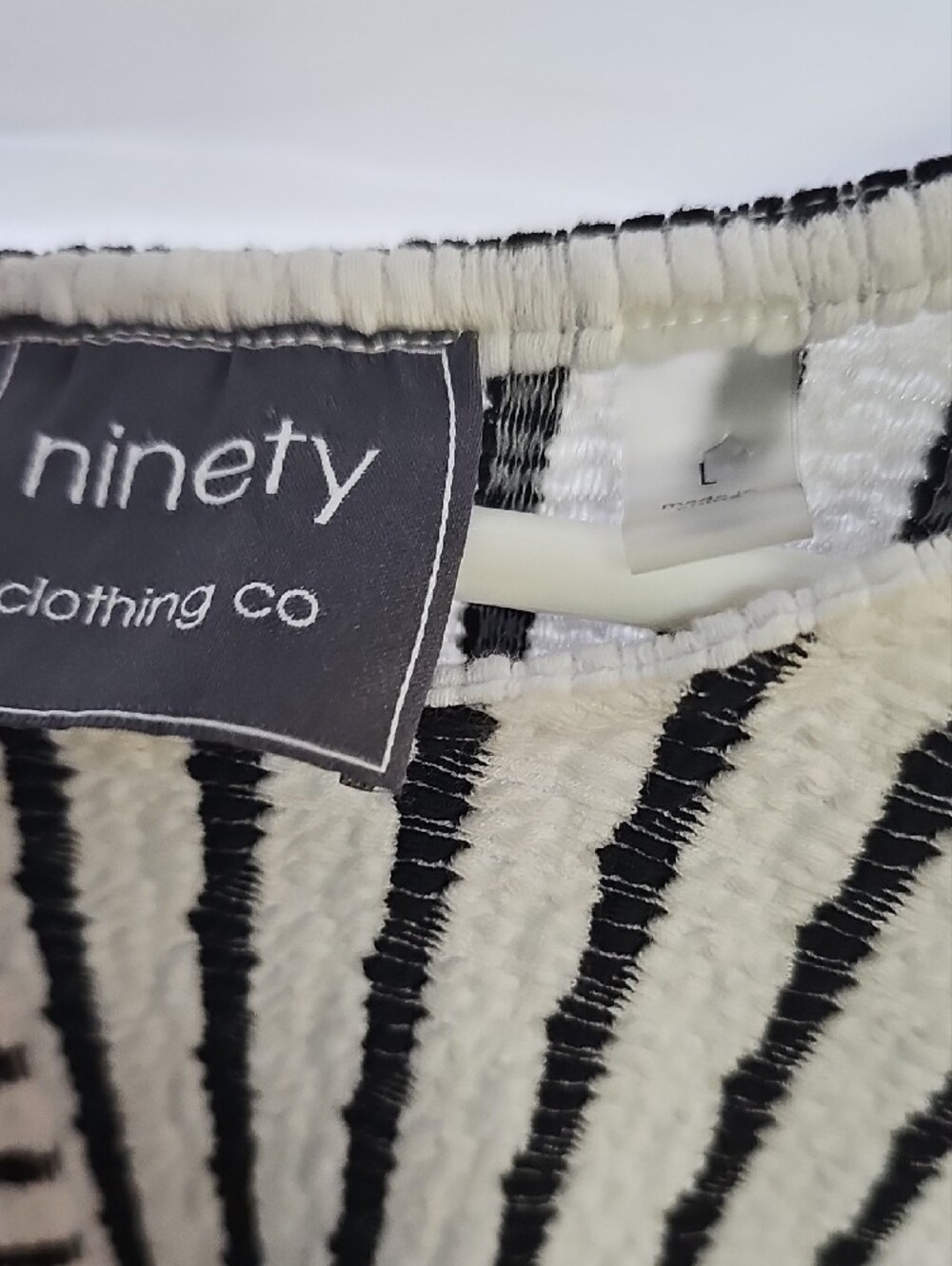 Ninety Black & White Mixed-Stripe Long Sleeve Sweater - Picture 3 of 8